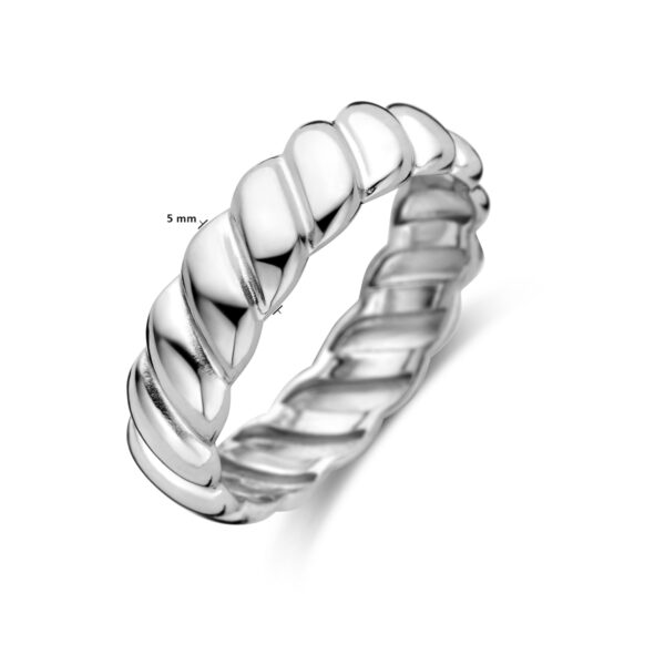 ring gedraaid zilver gerhodineerd - Afbeelding 4