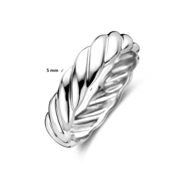 ring gedraaid zilver gerhodineerd - Afbeelding 4