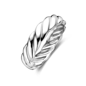 ring gedraaid zilver gerhodineerd