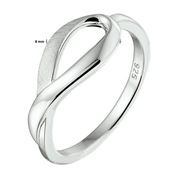 ring gescratcht zilver gerhodineerd - Afbeelding 2