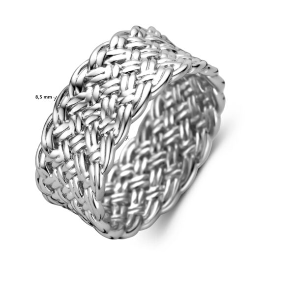 ring gevlochten zilver gerhodineerd - Afbeelding 4