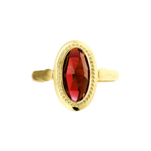 ring granaat 14K geelgoud
