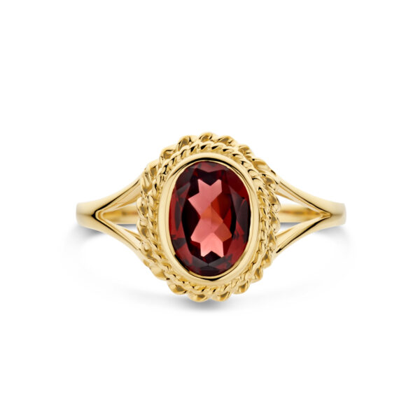 ring granaat 14K geelgoud - Afbeelding 4