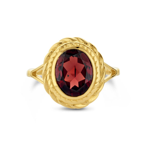 ring granaat 14K geelgoud - Afbeelding 4