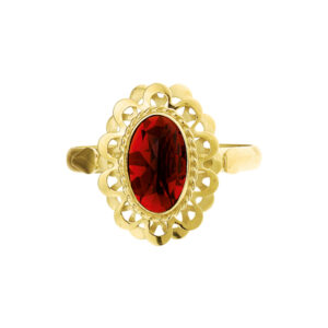 ring granaat 14K geelgoud