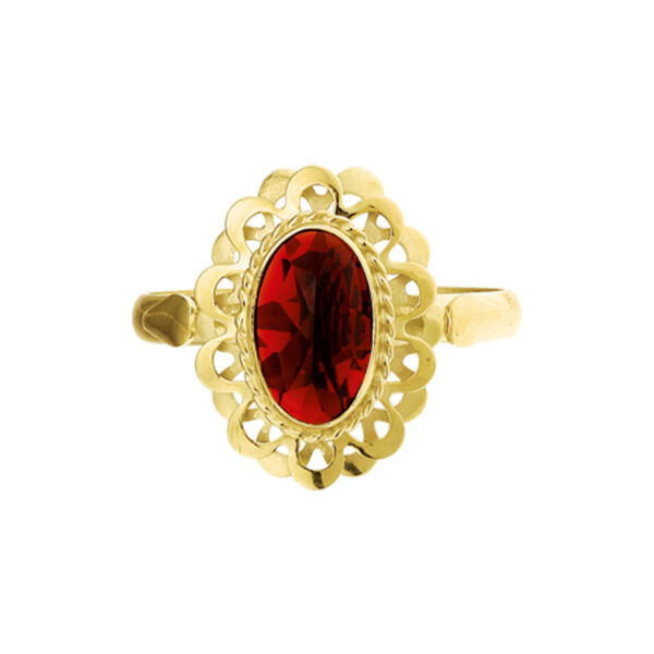 ring granaat 14K geelgoud