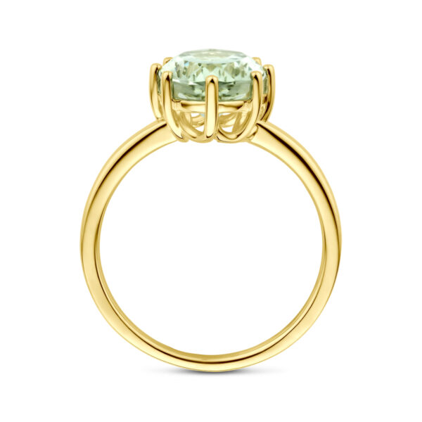 ring groen amethist 14K geelgoud - Afbeelding 3