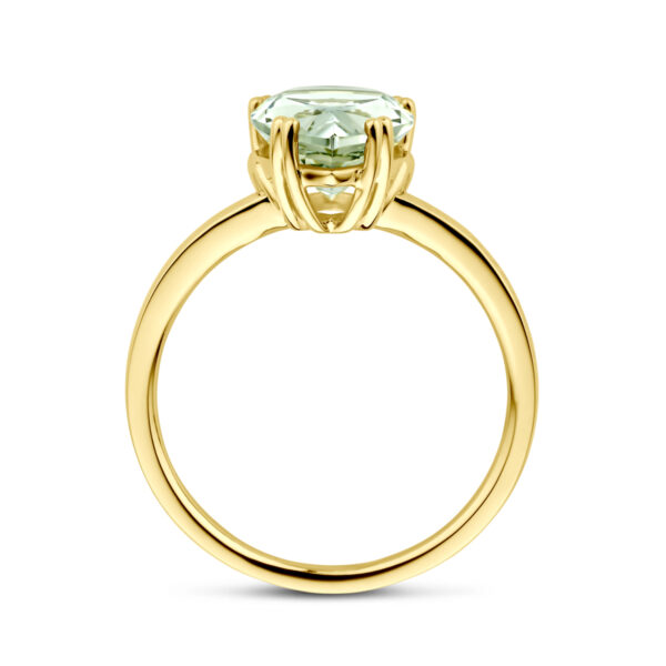 ring groen amethist 14K geelgoud - Afbeelding 3