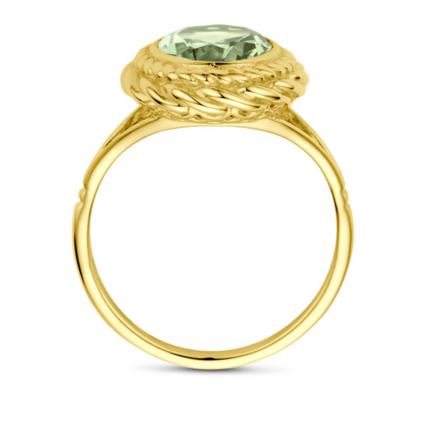 ring groen amethist 14K geelgoud - Afbeelding 3