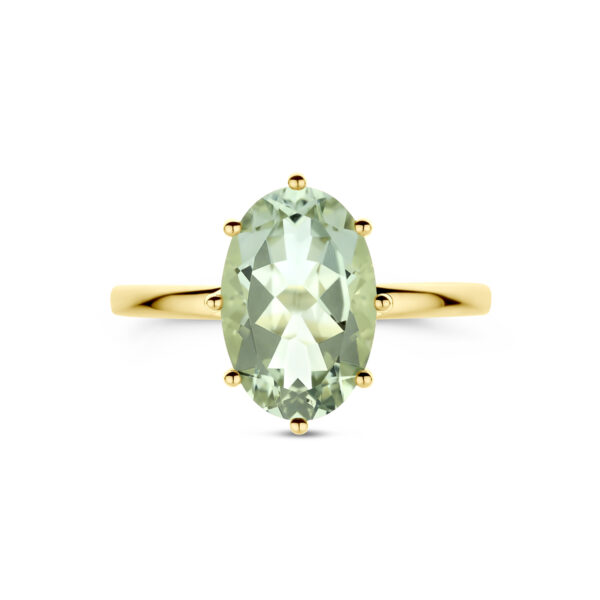 ring groen amethist 14K geelgoud - Afbeelding 4