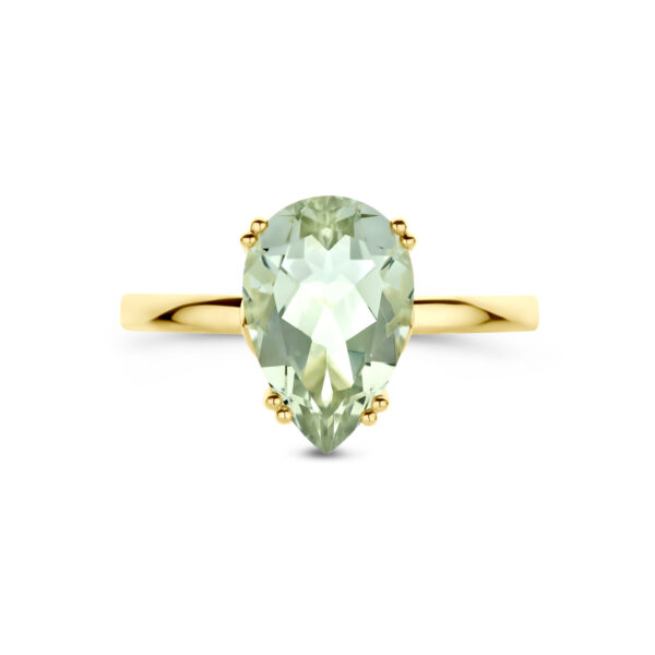 ring groen amethist 14K geelgoud - Afbeelding 4