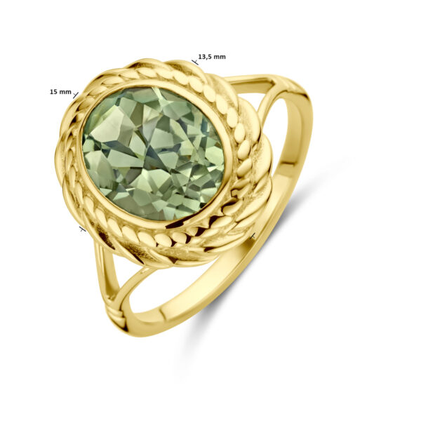 ring groen amethist 14K geelgoud - Afbeelding 5