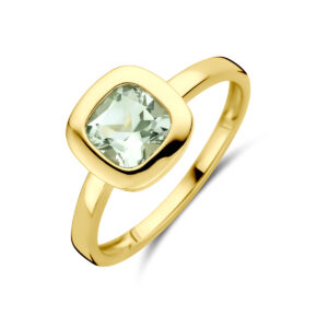 ring groen amethist 14K geelgoud