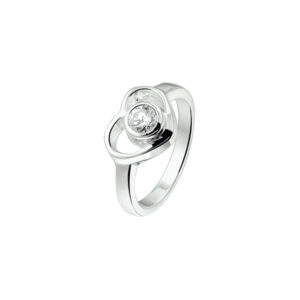 ring hart en zirkonia zilver wit