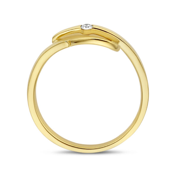 ring hart gescratcht diamant 0.04ct h si 14K geelgoud - Afbeelding 4