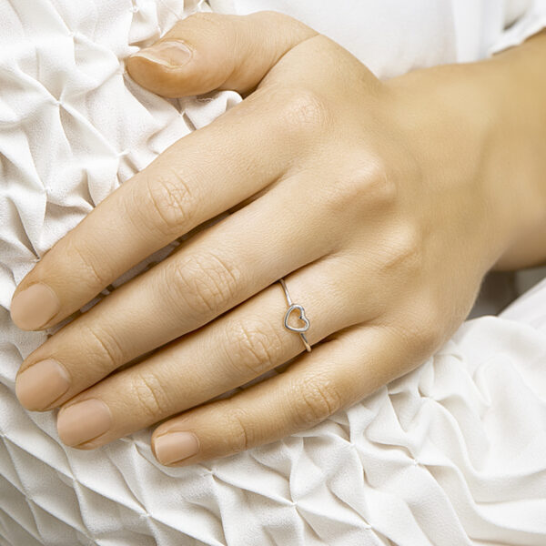 ring hart zilver gerhodineerd - Afbeelding 2