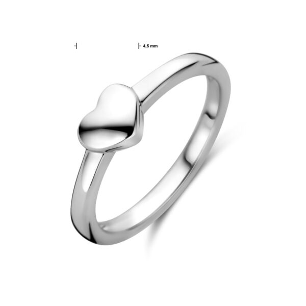 ring hart zilver gerhodineerd - Afbeelding 4