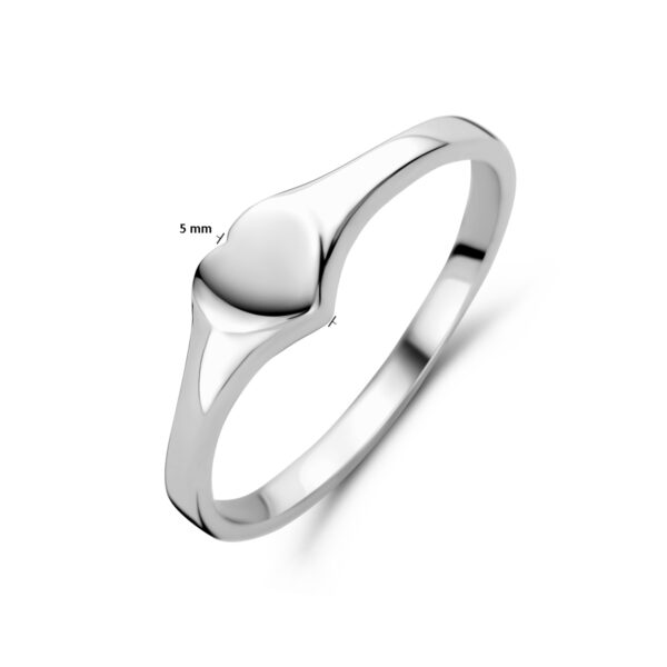 ring hart zilver gerhodineerd - Afbeelding 4