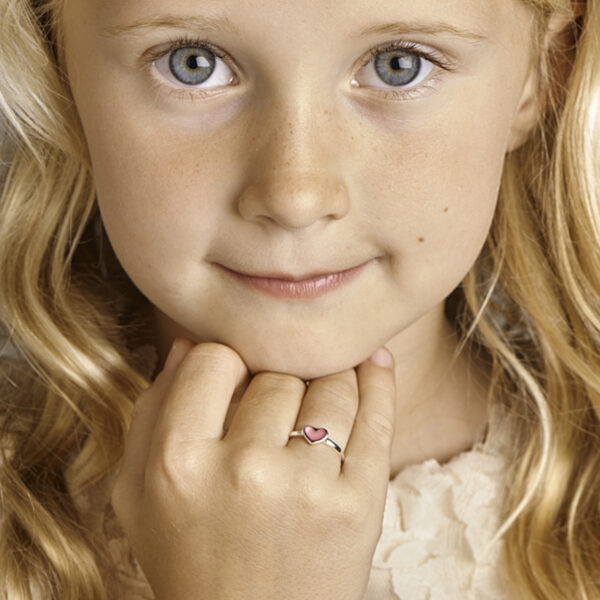 ring hart zilver wit - Afbeelding 2