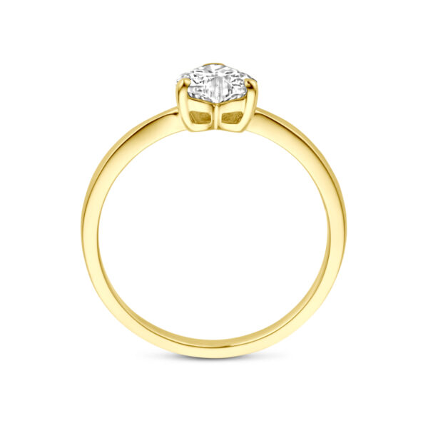 ring hart zirkonia 14K geelgoud - Afbeelding 3