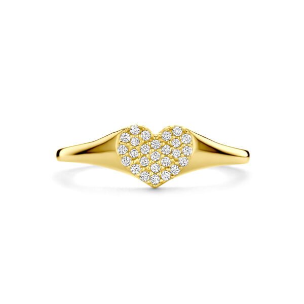 ring hart zirkonia 14K geelgoud - Afbeelding 4