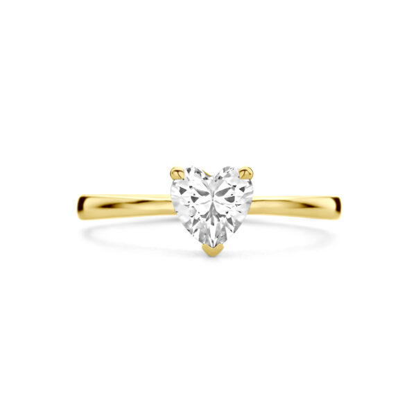 ring hart zirkonia 14K geelgoud - Afbeelding 4