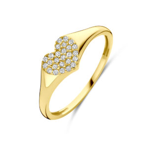 ring hart zirkonia 14K geelgoud