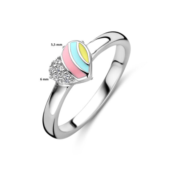 ring hart zirkonia zilver gerhodineerd - Afbeelding 4