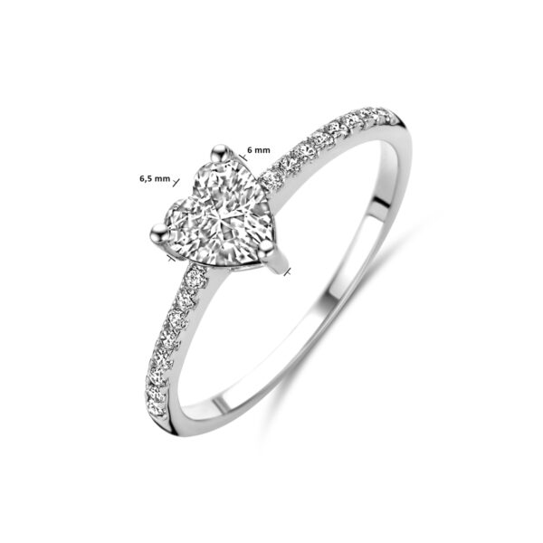ring hart zirkonia zilver gerhodineerd - Afbeelding 4