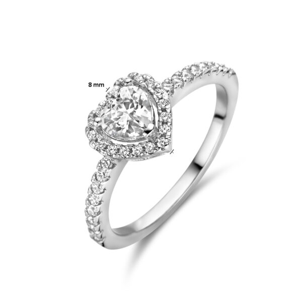 ring hart zirkonia zilver gerhodineerd - Afbeelding 4
