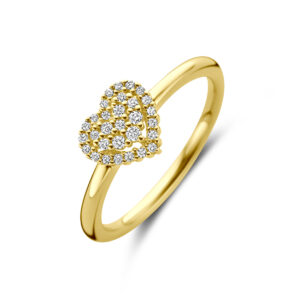 ring hartje diamant 0.15ct h si 14K geelgoud