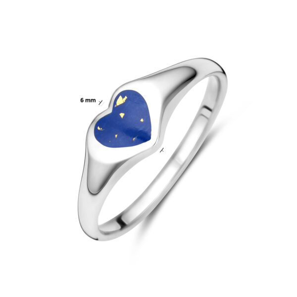 ring hartje lapis zilver gerhodineerd - Afbeelding 4