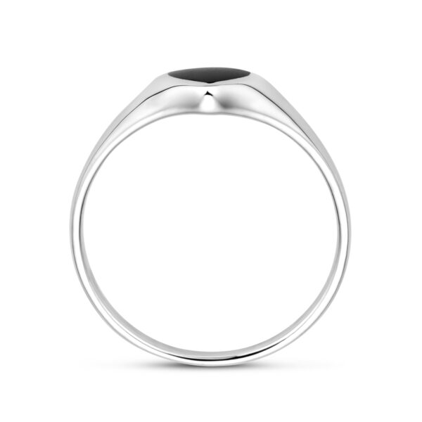 ring hartje onyx zilver gerhodineerd - Afbeelding 3