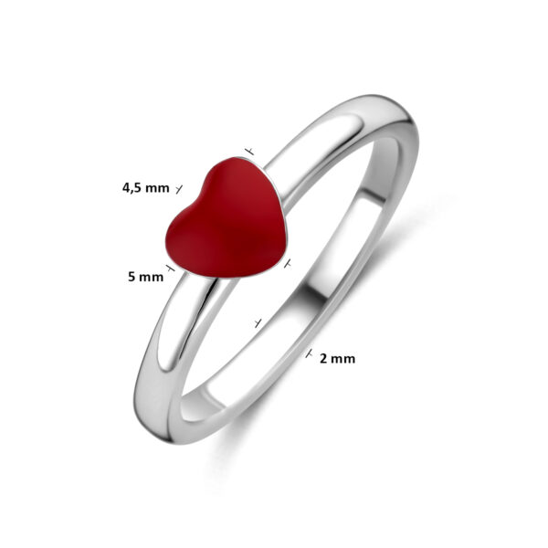 ring hartje zilver gerhodineerd - Afbeelding 4