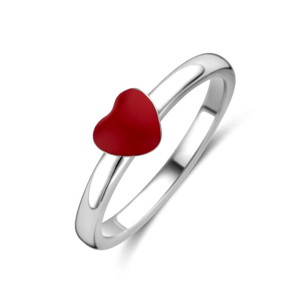 ring hartje zilver gerhodineerd
