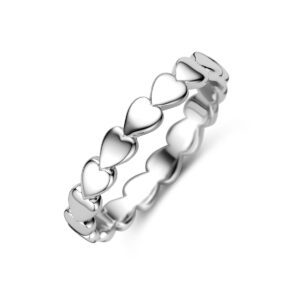ring hartjes zilver gerhodineerd