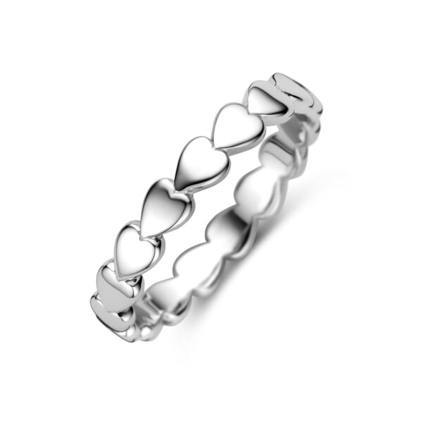 ring hartjes zilver gerhodineerd