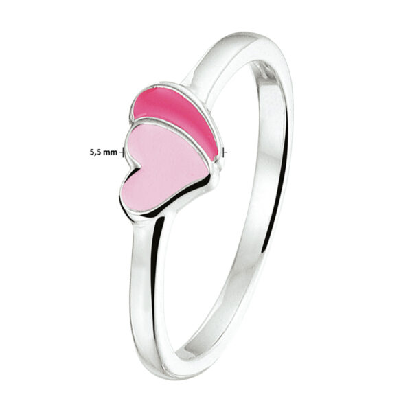 ring hartjes zilver gerhodineerd - Afbeelding 4