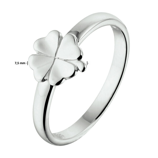 ring klaver zilver gerhodineerd - Afbeelding 2
