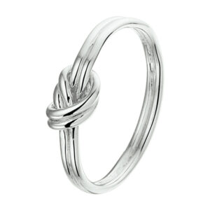 ring knoop zilver gerhodineerd