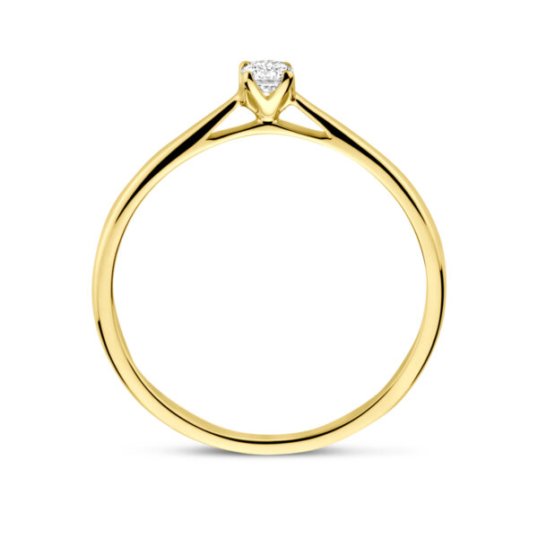 ring lab grown diamant 0.10ct h si 14K geelgoud - Afbeelding 3