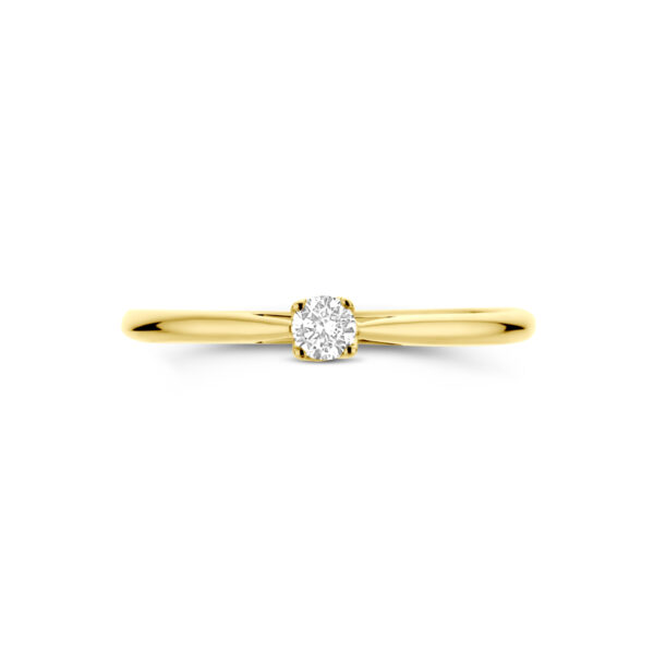 ring lab grown diamant 0.10ct h si 14K geelgoud - Afbeelding 4