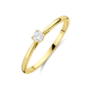 ring lab grown diamant 0.10ct h si 14K geelgoud