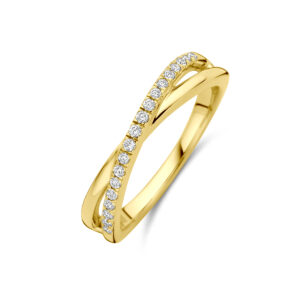 ring lab grown diamant 0.15ct h si 14K geelgoud