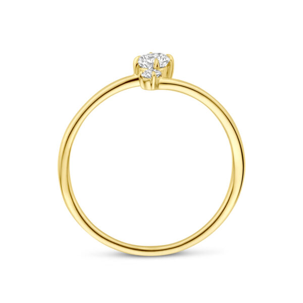ring lab grown diamant 0.20ct h si 14K geelgoud - Afbeelding 3