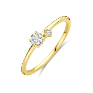 ring lab grown diamant 0.20ct h si 14K geelgoud