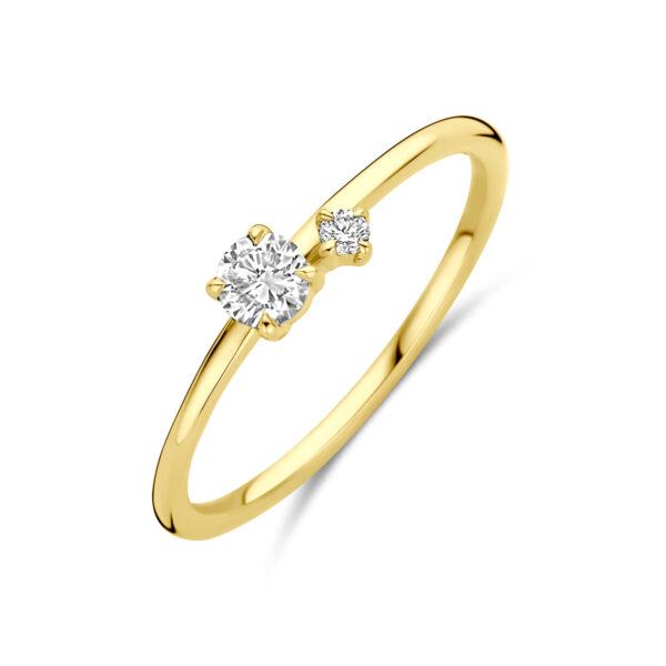 ring lab grown diamant 0.20ct h si 14K geelgoud