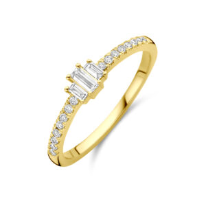 ring lab grown diamant 0.21ct h si 14K geelgoud