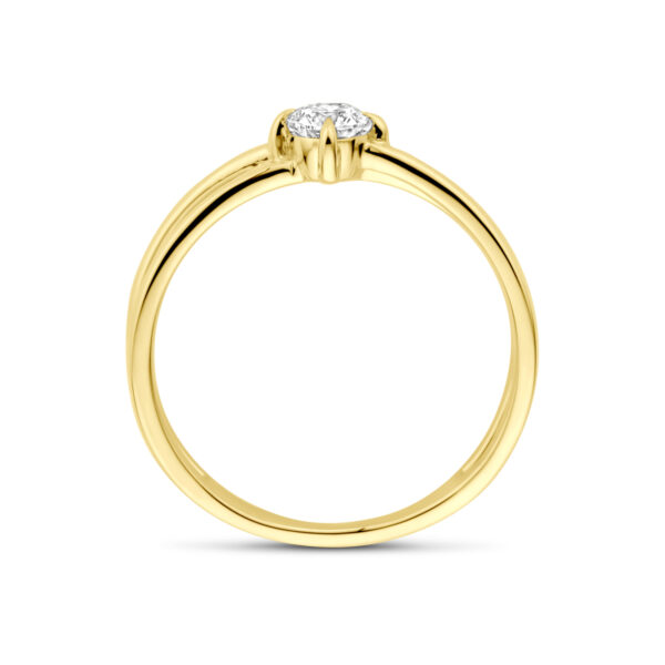 ring lab grown diamant 0.25ct h si 14K geelgoud - Afbeelding 3