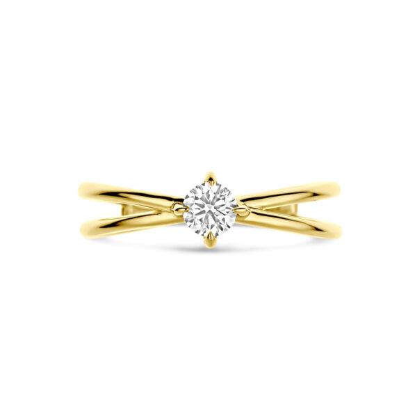 ring lab grown diamant 0.25ct h si 14K geelgoud - Afbeelding 4